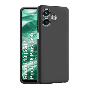 POCO M6 PLUS 5G Black Silicon Case - Image 1