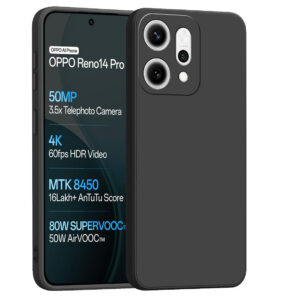 OPPO RENO 14 PRO 5G Black Silicon Case - Image 1