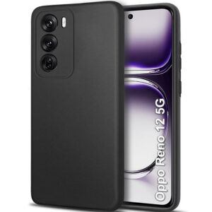 OPPO RENO 12 5G Black Silicon Case - Image 1