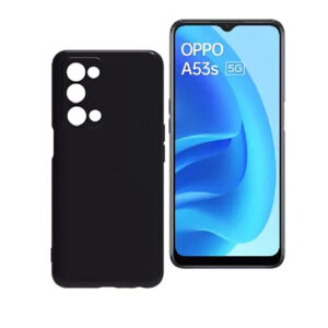 OPPO A53S 5G Black Silicon Case - Image 1