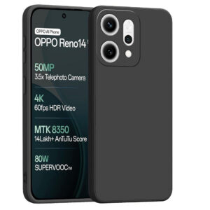 OPPO RENO 14 5G Black Silicon Case - Image 1