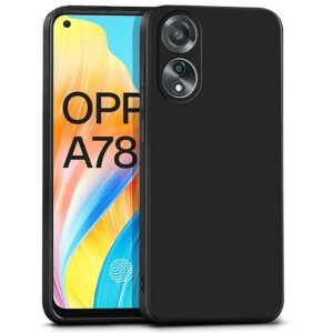 OPPO A78 4G Black Silicon Case - Image 1