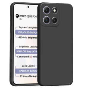 MOTOROLA G86 5G Black Silicon Case - Image 1