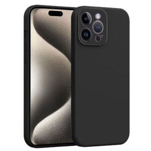 APPLE IPHONE 15 PRO MAX Black Silicon Case - Image 1