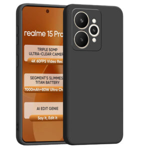 REALME 15 PRO 5G Black Silicon Case - Image 1