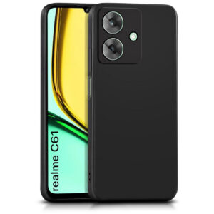 REALME C61 Black Silicon Case - Image 1