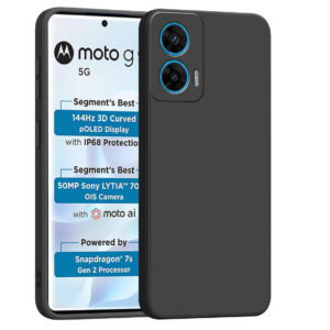 MOTOROLA G96 5G Black Silicon Case - Image 1