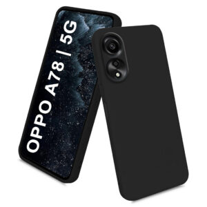 OPPO A78 5G Black Silicon Case - Image 1