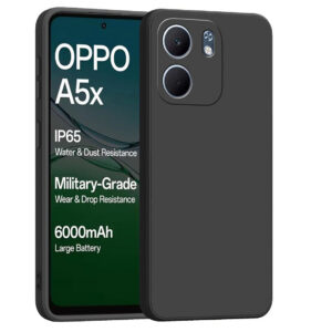 OPPO A5X 5G Black Silicon Case - Image 1