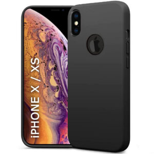 APPLE IPHONE X Black Silicon Case - Image 1