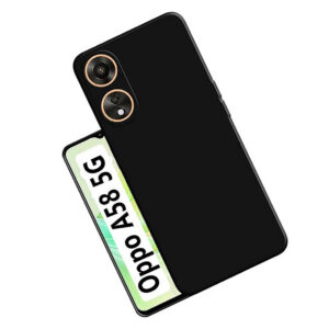 OPPO A58 5G Black Silicon Case - Image 1