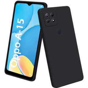 OPPO A15, OPPO A15S Black Silicon Case - Image 1