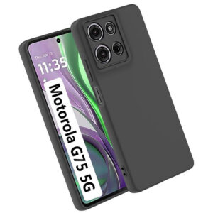 MOTOROLA G75 5G Black Silicon Case - Image 1