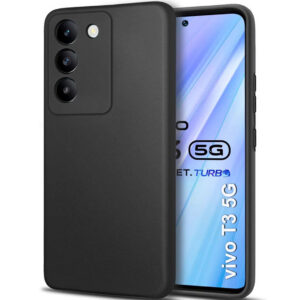 VIVO T3 5G Black Silicon Case - Image 1