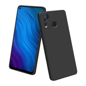 VIVO Y30, VIVO Y50 Black Silicon Case - Image 1