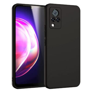 VIVO V21 5G Black Silicon Case - Image 1