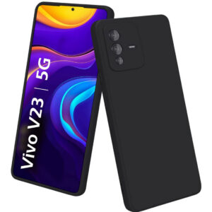 VIVO V23 5G Black Silicon Case - Image 1