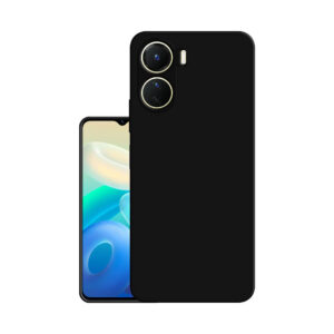 VIVO Y16 Black Silicon Case - Image 1