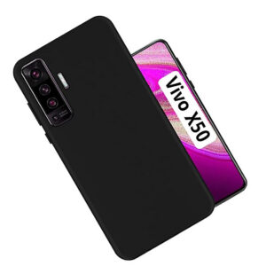 VIVO X50 5G Black Silicon Case - Image 1