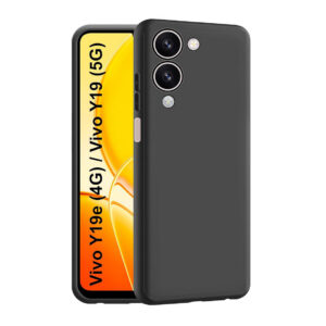 VIVO Y19E 4G, VIVO Y19 5G Black Silicon Case - Image 1