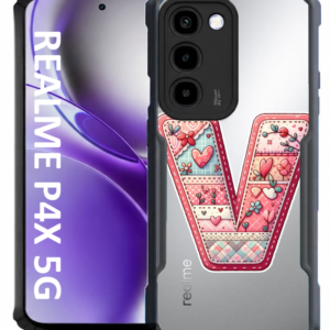 Alphabet Letter V Flowers — Realme P4x 5G - Image 1